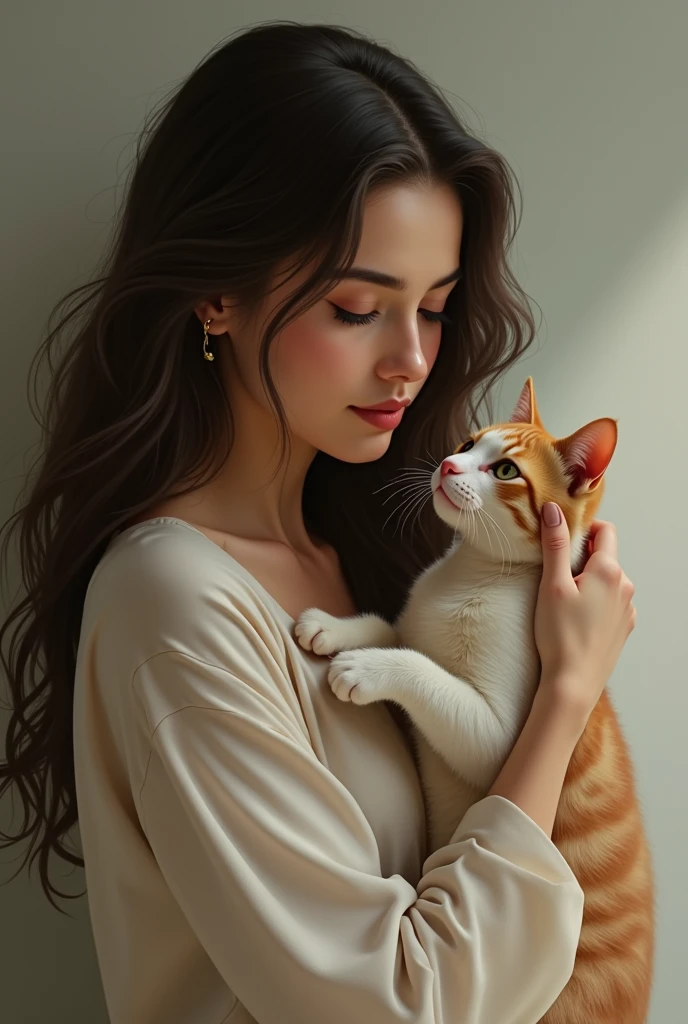 woman with cat
