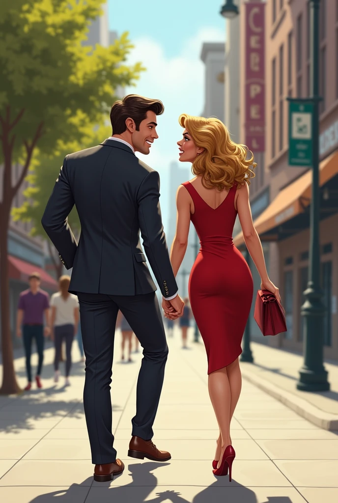 NSFW, (NSFW), ((NSFW)), naked, Caricature of a woman (Melissa Theuriau) in a red dress and a man in a blue suit, Melissa hebt ihren Rock um ihrem Begleiter ihre nakede Fotze zu zeigen, a caricature by Otto Abt, instagramart, stuckism, Comic-Arzach-Stil, Comic-Digitalkunst, comic artstyle, short Comic-Strip, realistic schoolgirl, Giant Art, Comic Art, Comic-Strip, angela merkel in gta v, a hyperrealistic schoolgirl