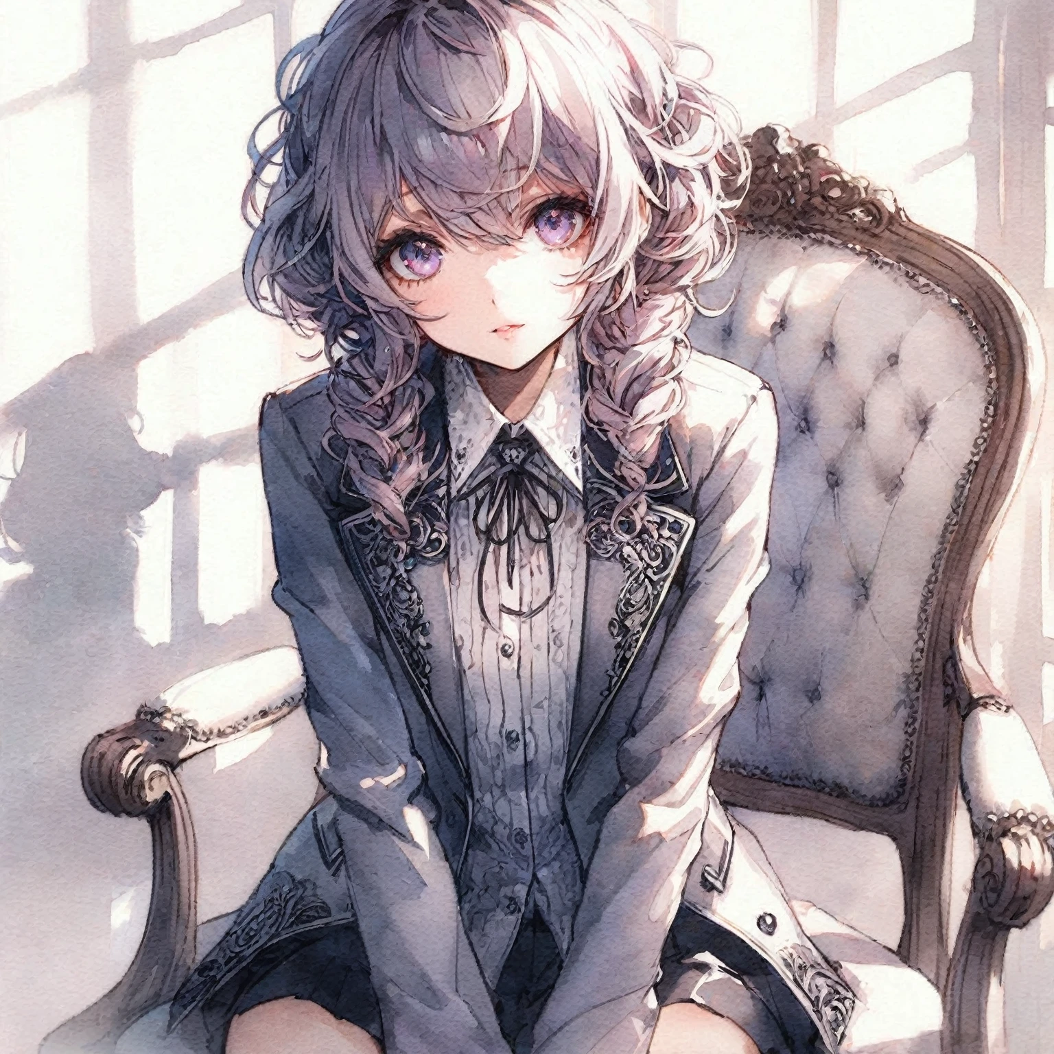 Official art using high-quality hand-drawn watercolor sketch techniques. (best quality,4k,8k,highres,masterpiece:1.2),ultra-detailed,beautiful detailed eyes,A girl with beautiful eyes, everyone, beautiful anime girl, cute anime girl, smooth anime art, anime style, elegant colors, soft lighting, delicate beautiful eyes, very coquettish, (beautiful large breast:1.2), (correct hands:1.2),