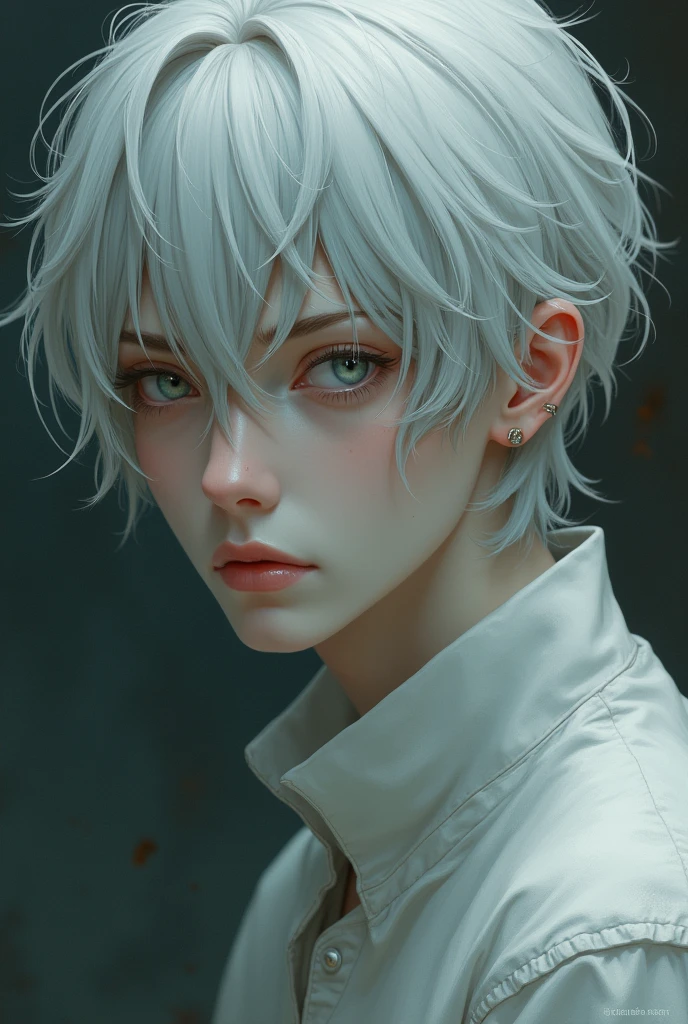 Male Teenage Character, pale skin, light eyes straight unkempt hair