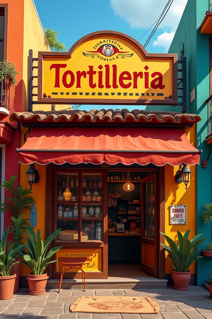 Label to write on the bottom and on the top it says tortilleria