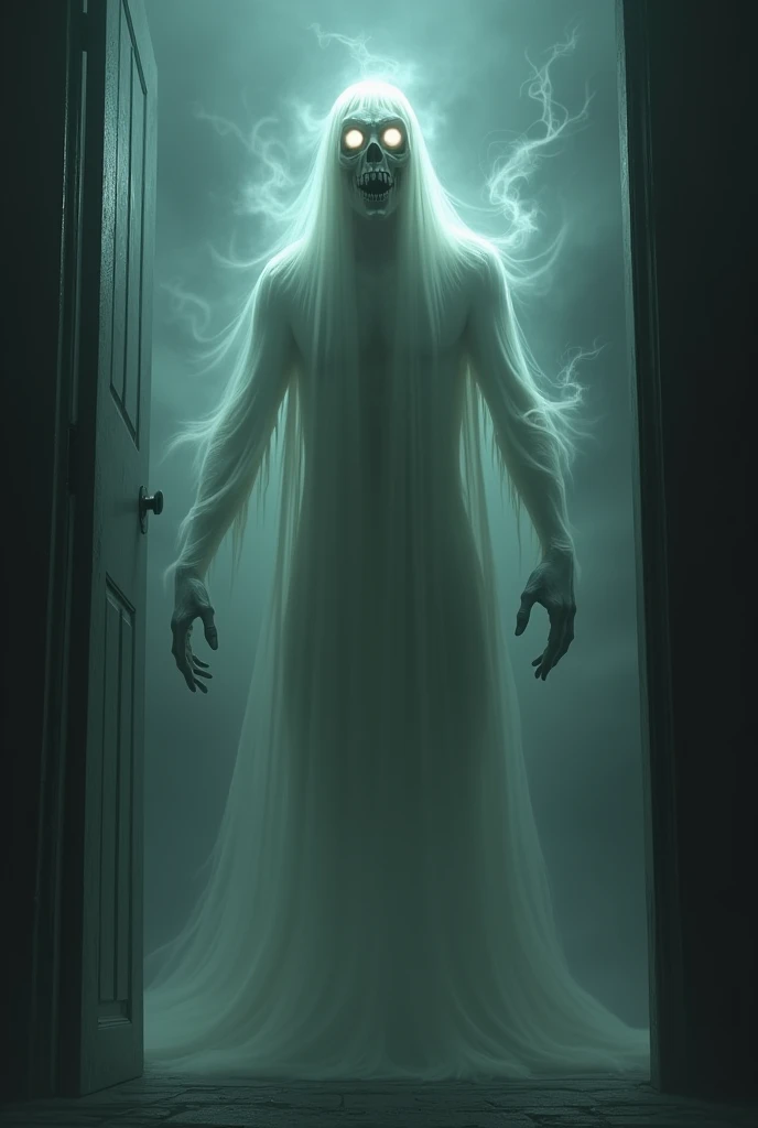 1 ghost looks extremely scary and terrifying