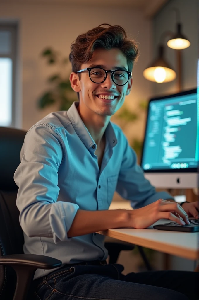 A software engineer who's a geek but handsome and young boy