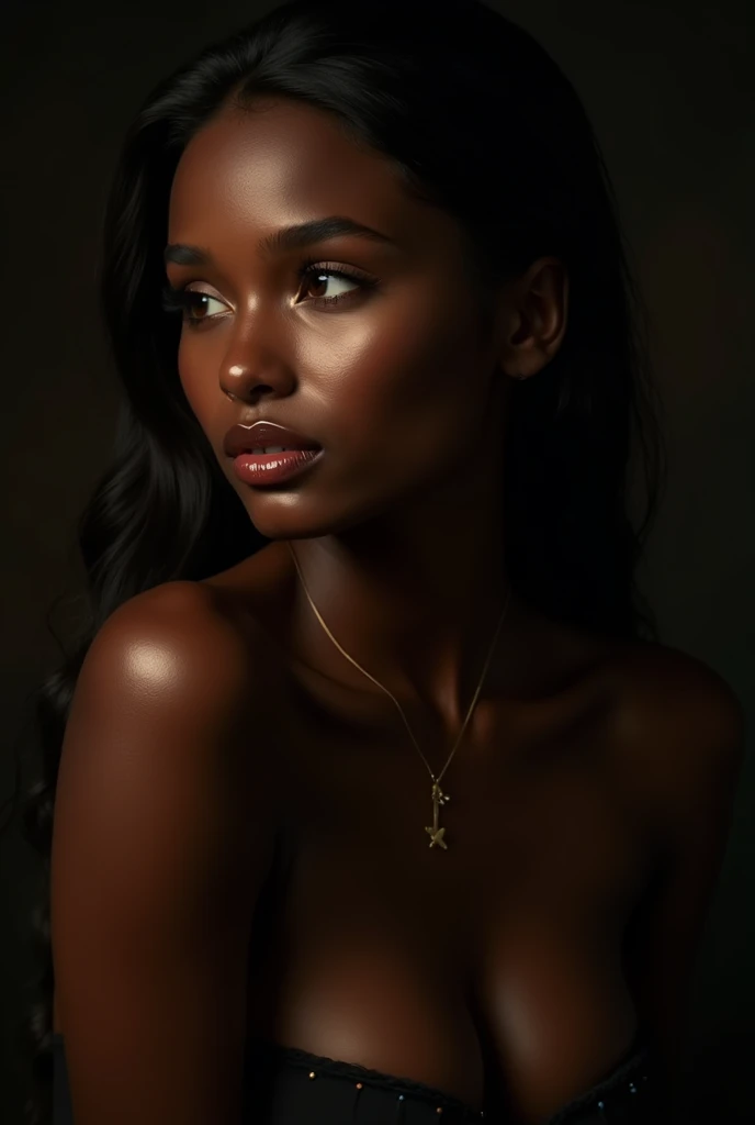 Dark skinned sexy woman