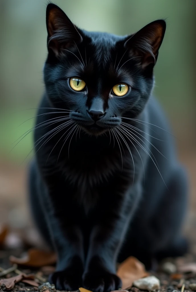 sniper as black cat. full of electronics and ammo is hiding and stalkering. Calm aggressive look. Full-shot