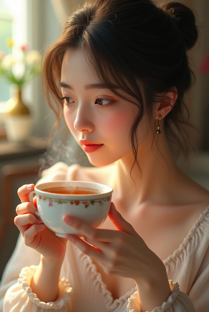 woman drinking tea
