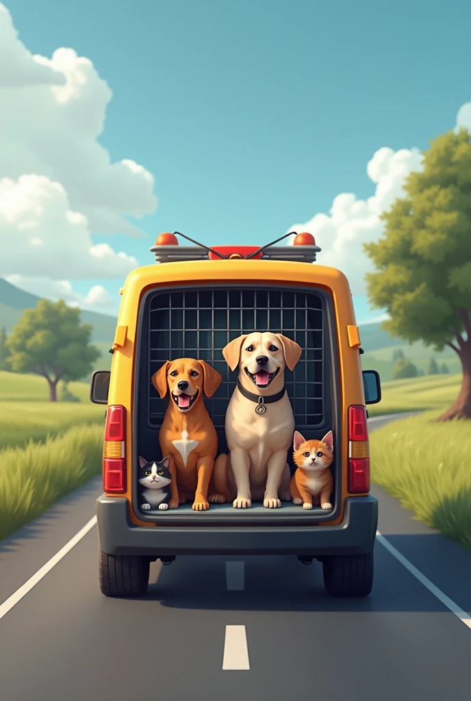 Land transport of domestic animals, dogs and cats