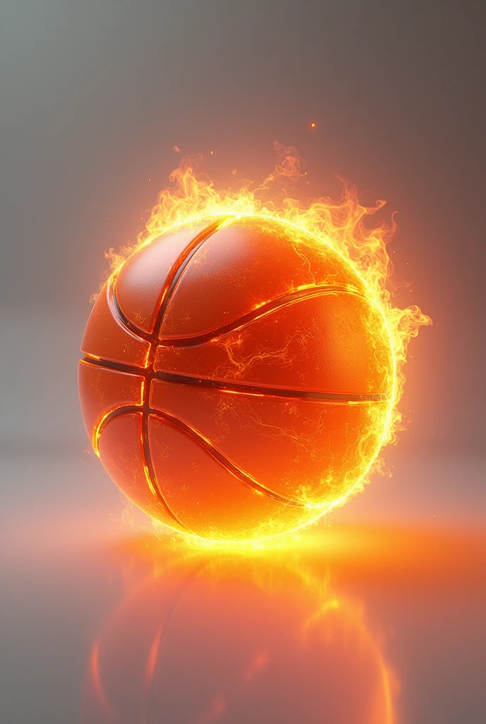 futuristic minimalist fire basketball ball