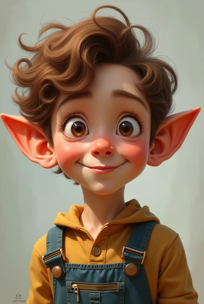 Boy with huge ears and brown hair color
