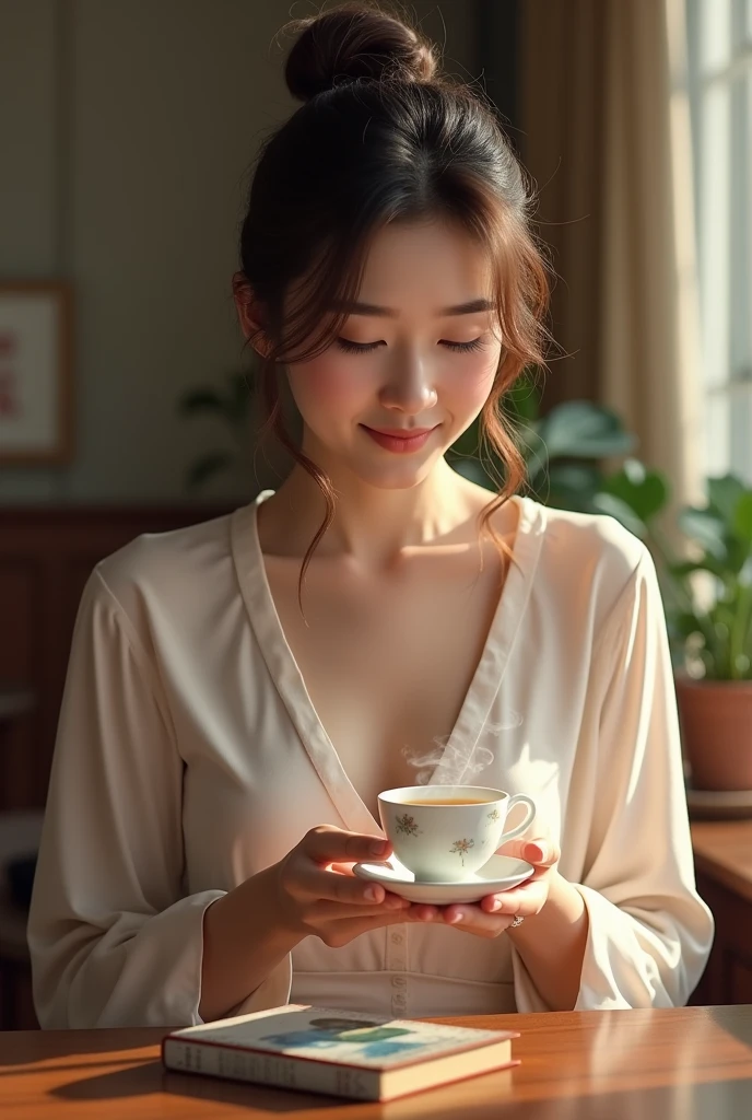 woman drinking tea
