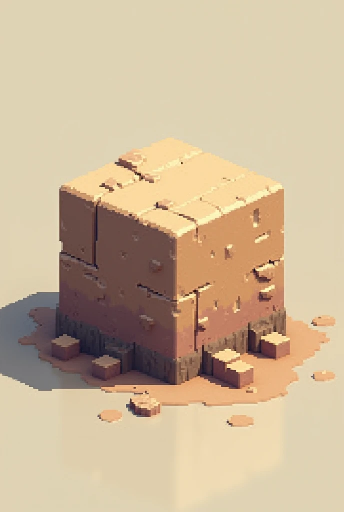 A pixelated block with rustic vibes