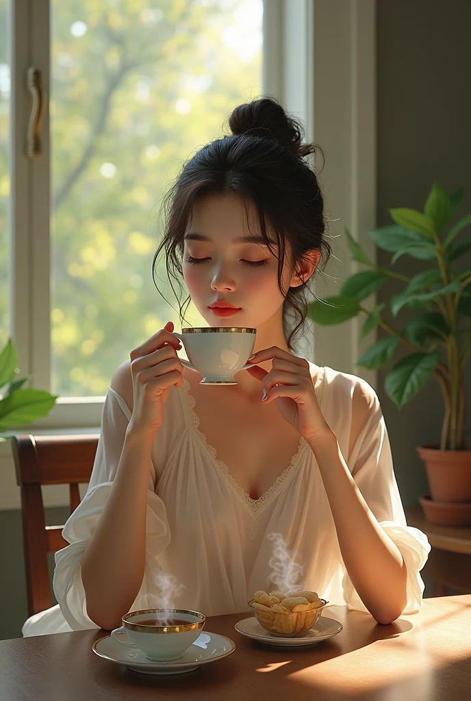 woman drinking tea
