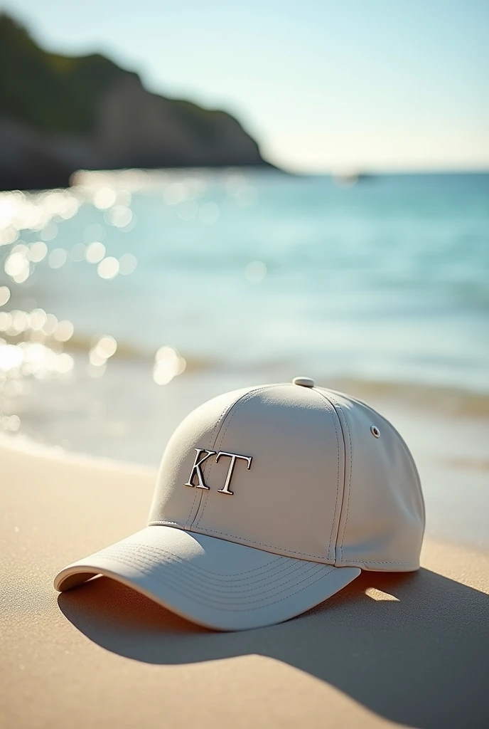 A cap brand with the initials KT that illustrates Prestige and beauty with sea beach