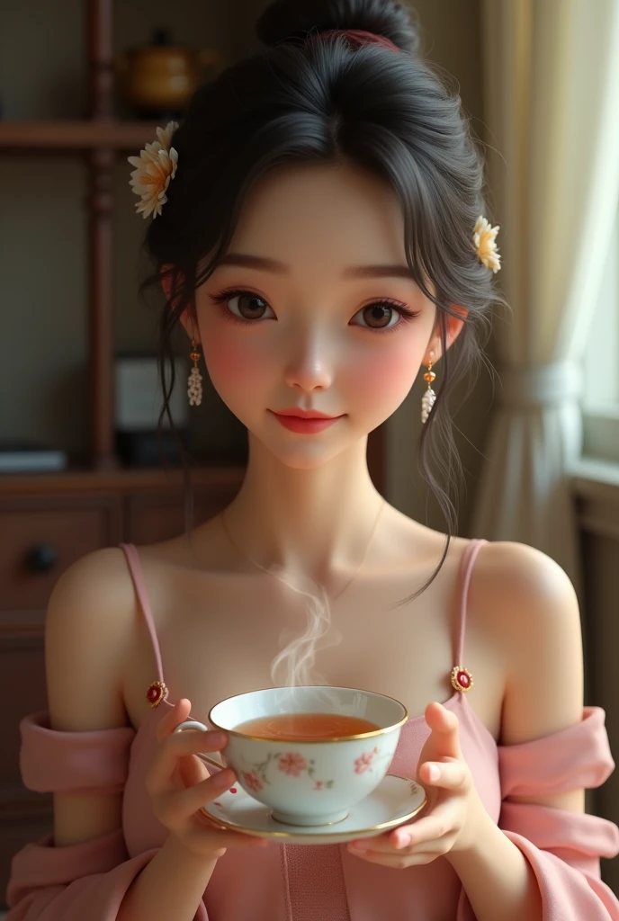 woman drinking tea