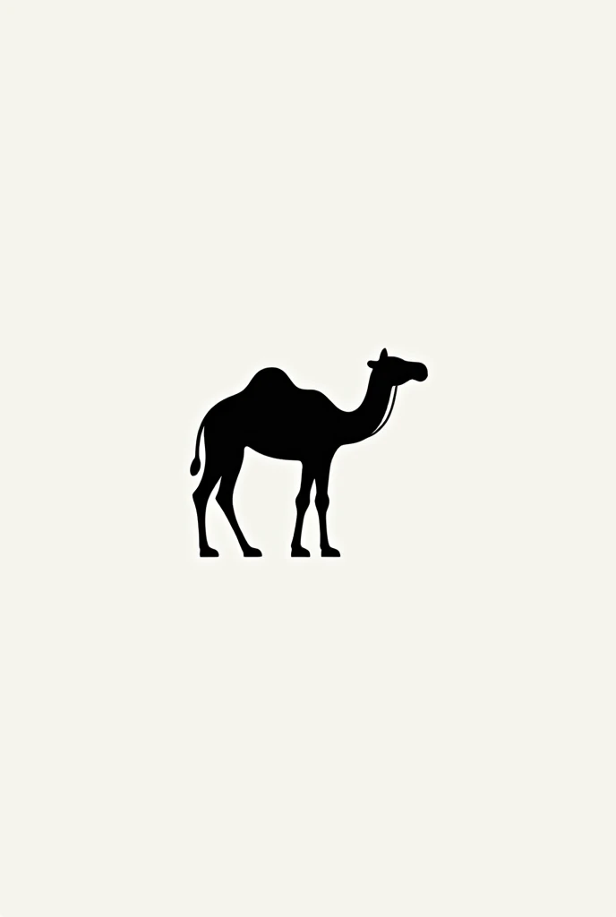 Camel shaped logo in black and white