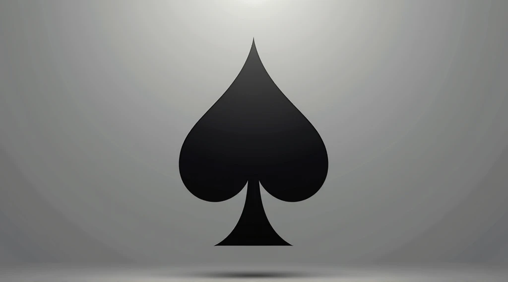 a grey banner with a black ace of spades logo
