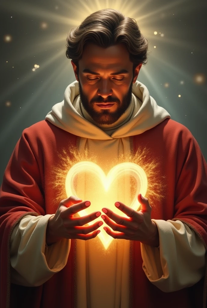 An image of a heart hug by St. John Bosco