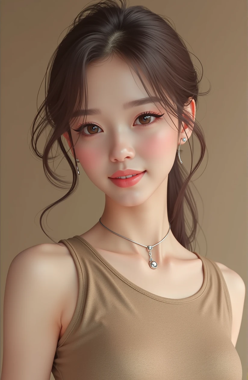 Highest quality, Realistic, Very detailed, finely, High resolution, 8k wallpaper、 Beautiful Japanese Women, Sharp focus, Perfect dynamic composition, Detailed and realistic skin texture、Happy expression、whole body、Messy hairstyle、Grid Girls、Race Queen、Belly piercing