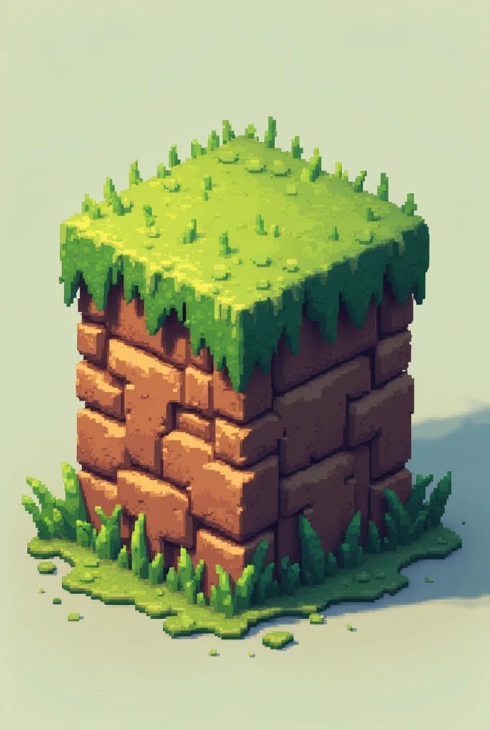 
A pixelated grass block with rustic vibes