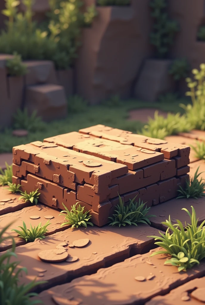 
A pixelated flooring block with rustic vibes