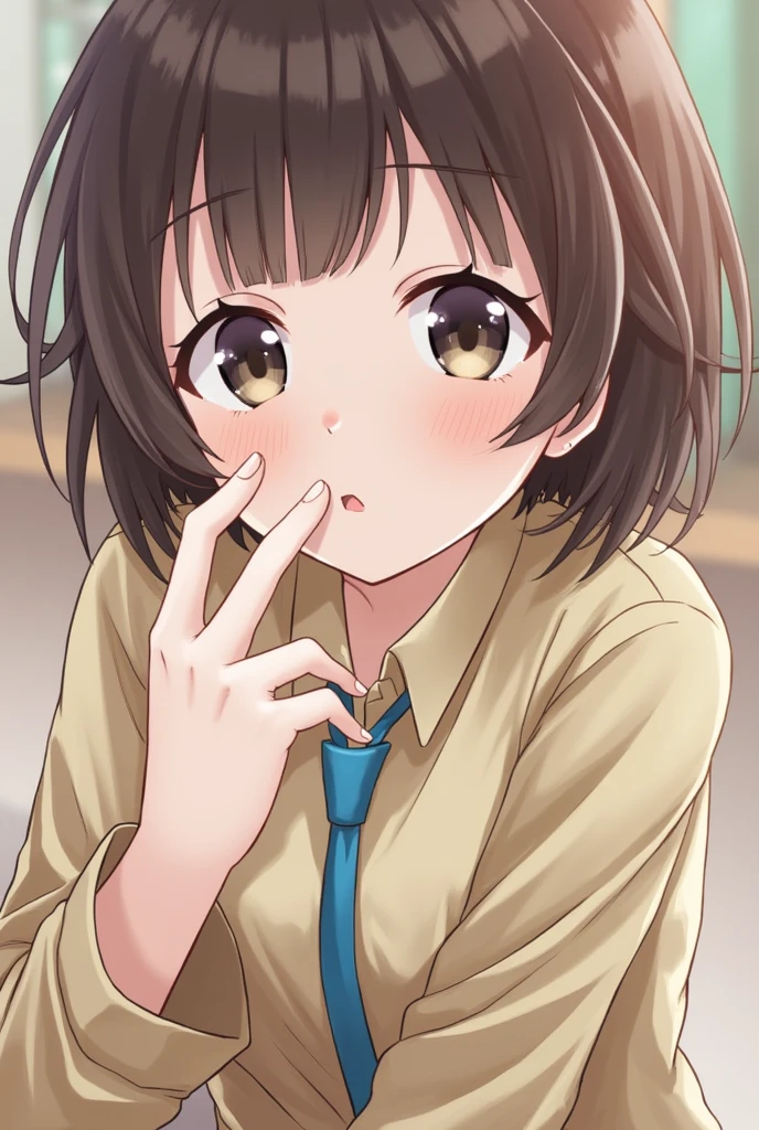 Boyish、Short Hair、Brown Hair、About high school students、sporty、Sucking penis、