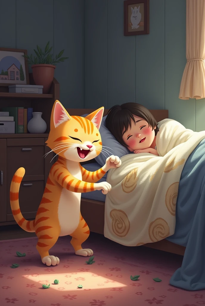 Owner's futon stolen by cat while sleeping