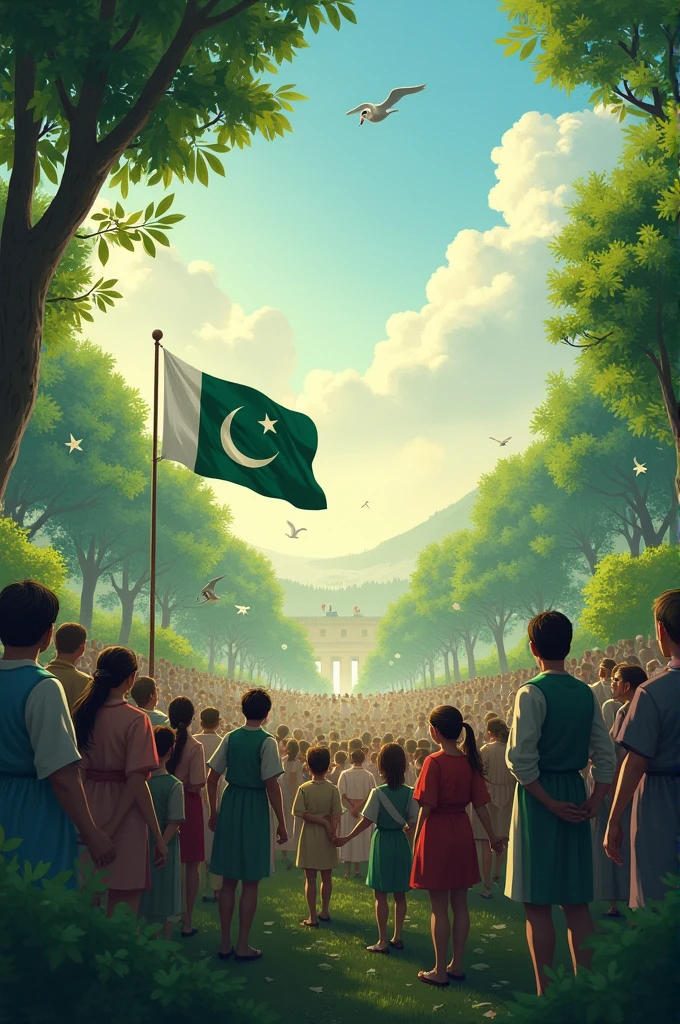 On this 77th Independence Day of Pakistan, let's unite for peace, growth, and a brighter future. As we celebrate our freedom, let's promise to care for our environment and make it greener. Let's also focus on raising future generations skilled in technology, ready to lead Pakistan forward. Together, we can build a stronger, smarter, and more peaceful nation. Happy Independence Day!