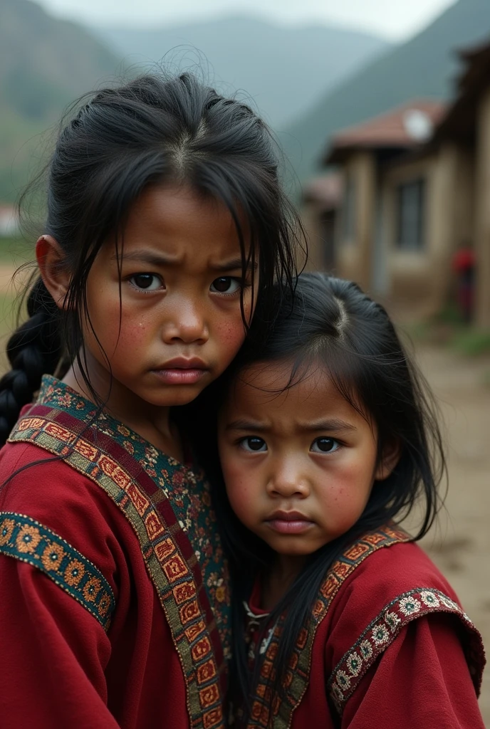 2 Andean children crying