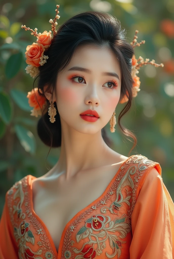 Beautiful woman with myanmar dress 