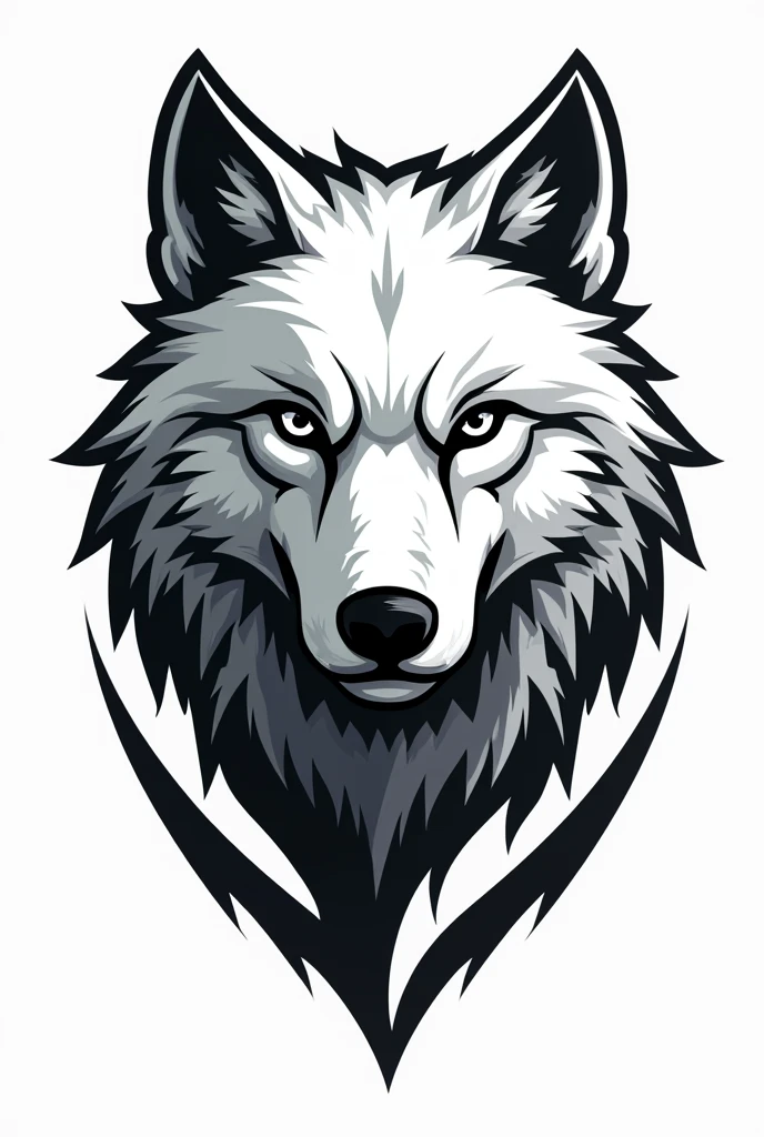 Make a logo that features a white wolf.