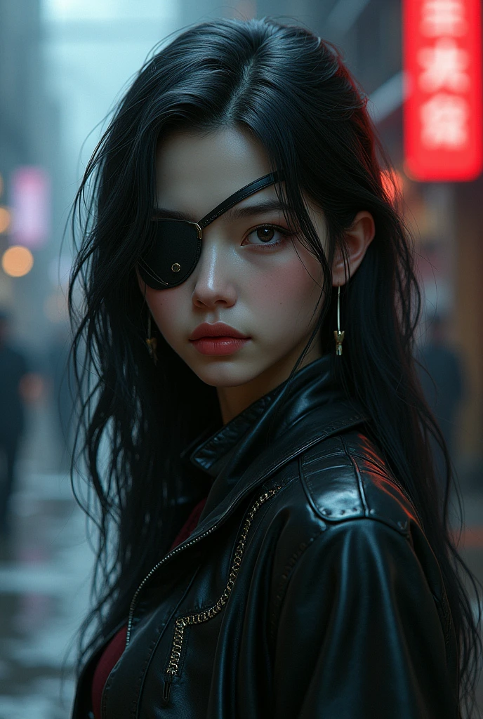 Make a girl with an eye patch
