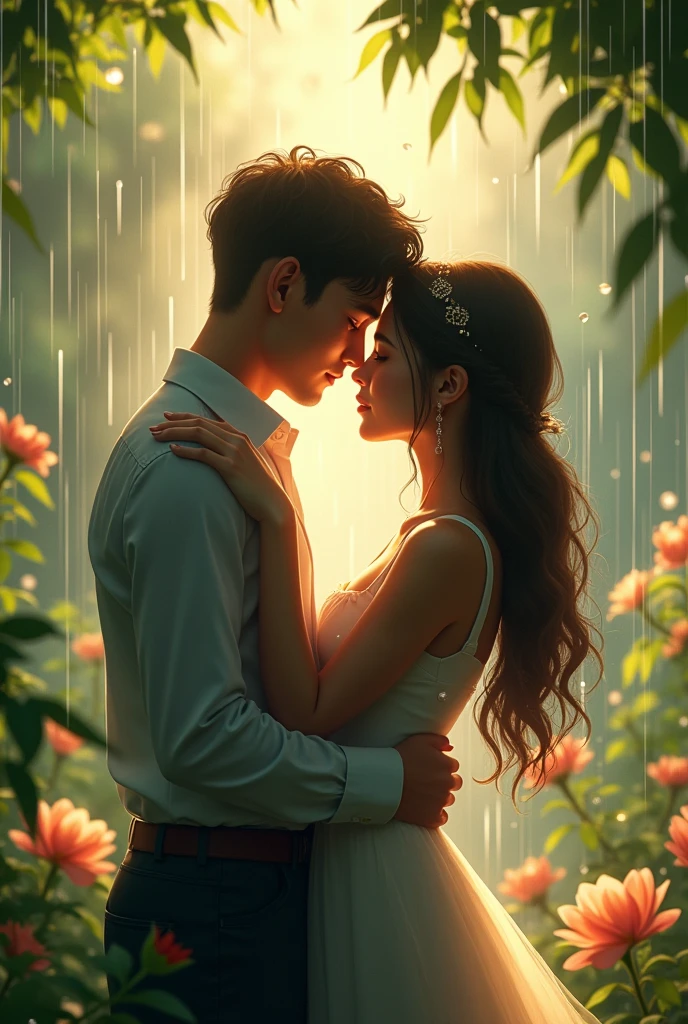 Rice shower romantic scene