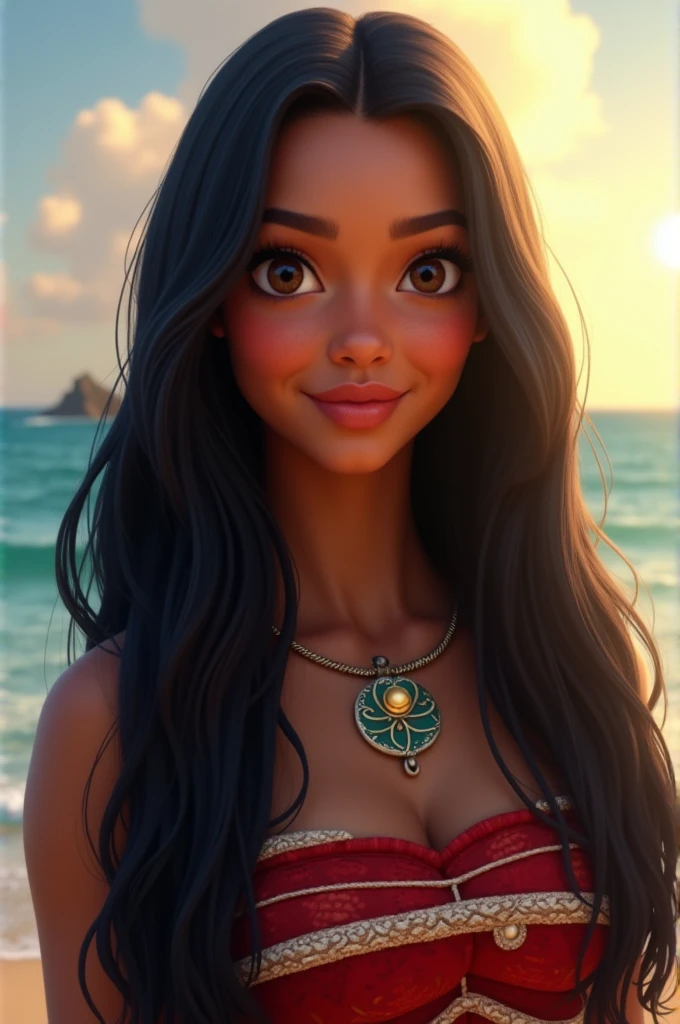 Princess Moana straight hair