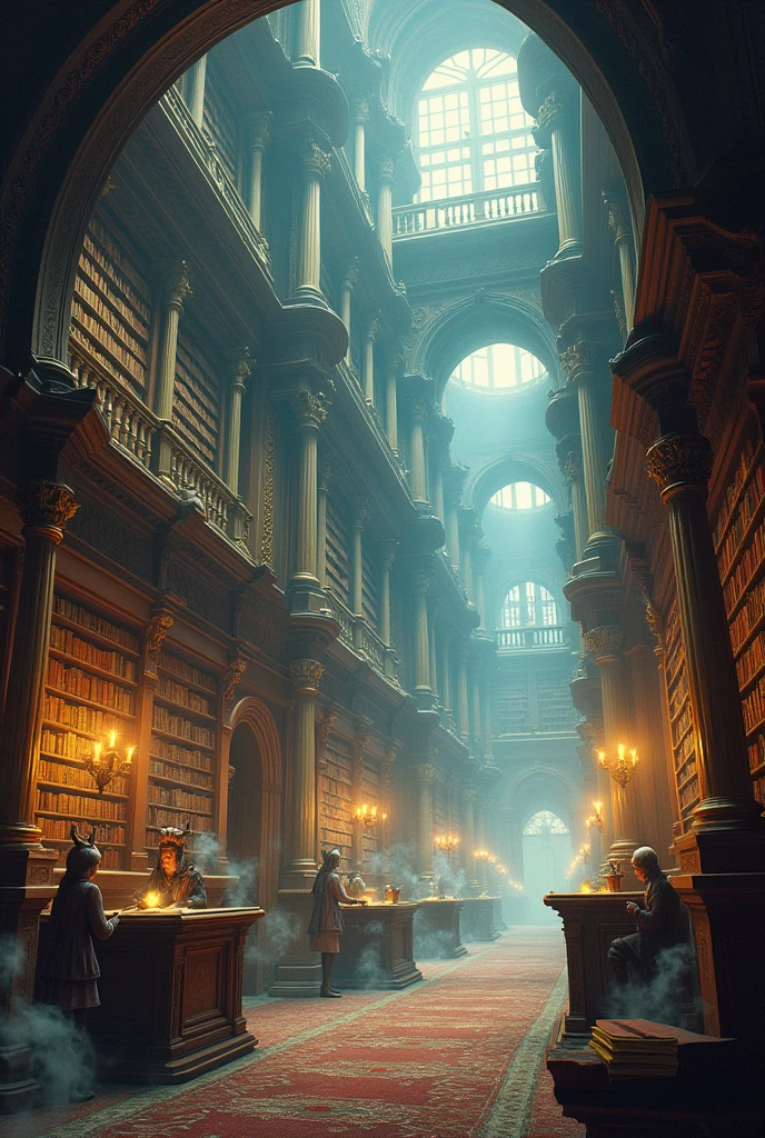 Magical room that looks like a library 
