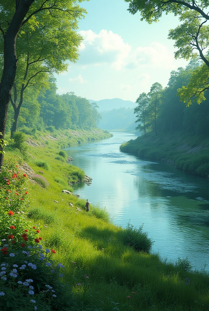 Greenery on the bank of river Yamuna and taaja Hawa