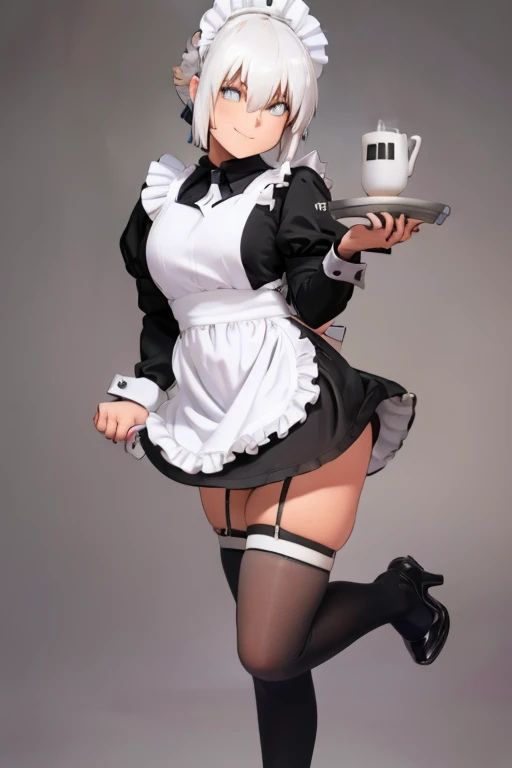 there is a woman in a black and white outfit posing in a kitchen, gorgeous maid, cosplay of a catboy! maid! dress, maid outfit, anime girl in a maid costume, maid, anime barbie in white stockings, french maid, a sexy maid in a magical forest, anime girl cosplay, elegant glamourous cosplay, bottom angle, cosplay photo, li,((masterpiece)),((best quality)),((ultra-detailed)),(8k),((wallpaper)),((extremely detailed cg)),(RAW photo:1.2),beautiful,,mid breasts,sexy smile,lovely eyes,,shiny skin, shiny body,Perfect eyes, detailed eyes,Nice eyes,lewd smile,