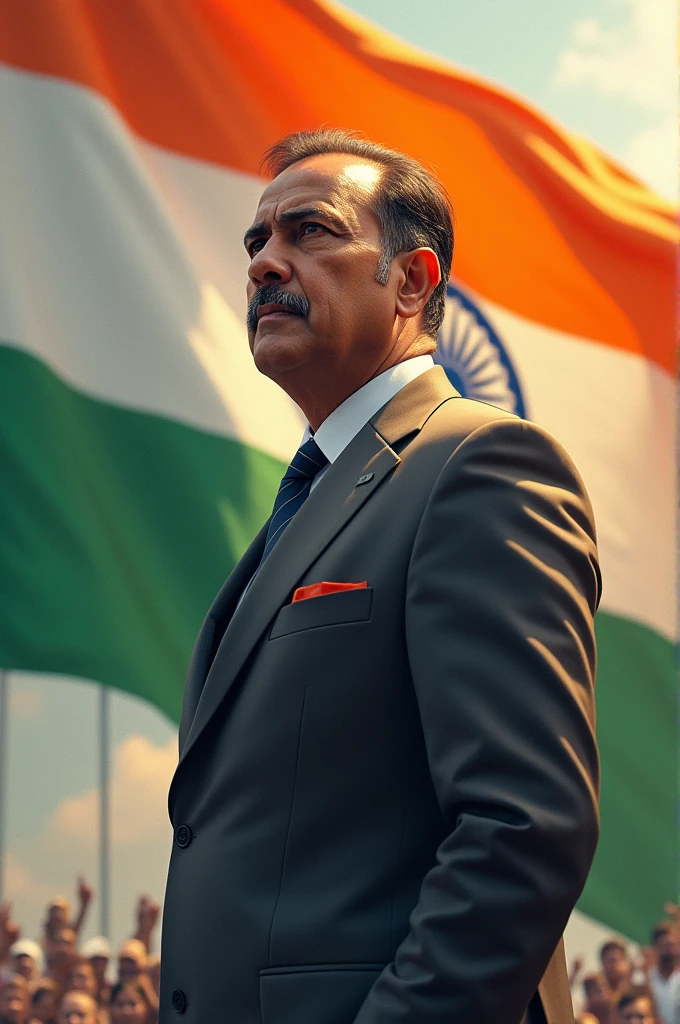 Narendar with india flag