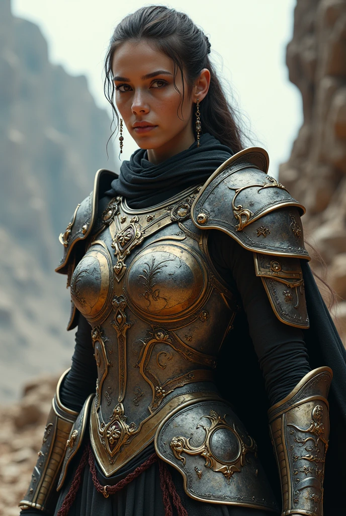 puts more demonstrative armor on her