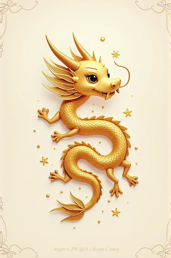 Jewelry design,Jewelry design图纸,Zodiac: Dragon,Chinese dragon,Gold,Cute styling,Hand drawing