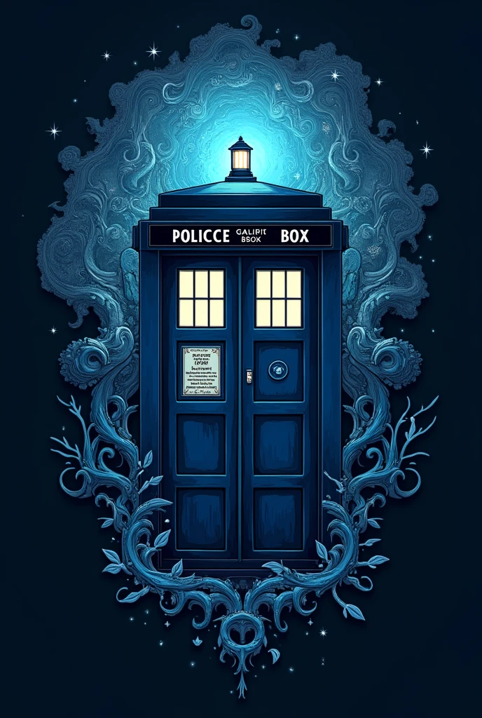 Make a logo with a mix of Doctor Who and Coraline
