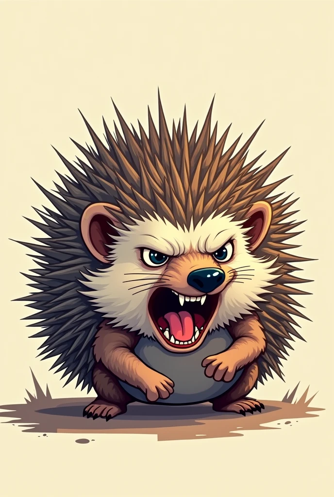 Angry hedgehog draw