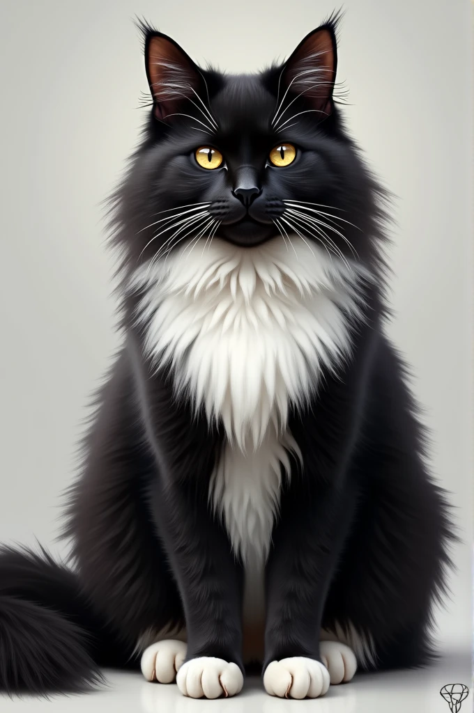 Maine coon black and withe