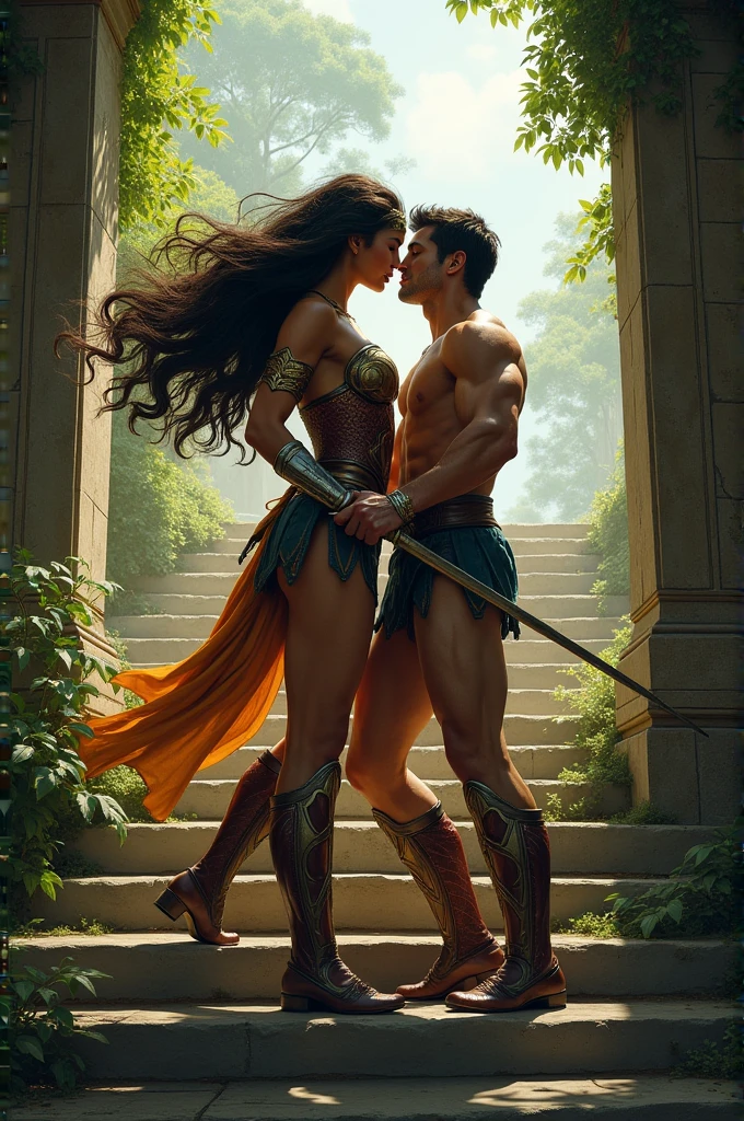 There was a warrior in Themyscira Undefeated for fighting like a beast But a skinny young man defeated her by far Making love to her on the stairs.