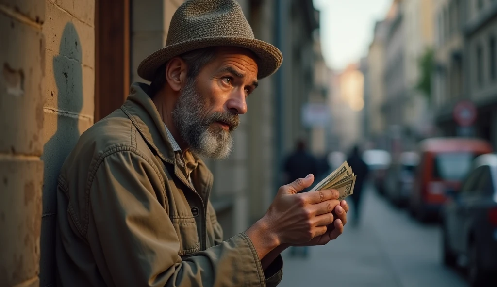 image of a poor man asking for money
