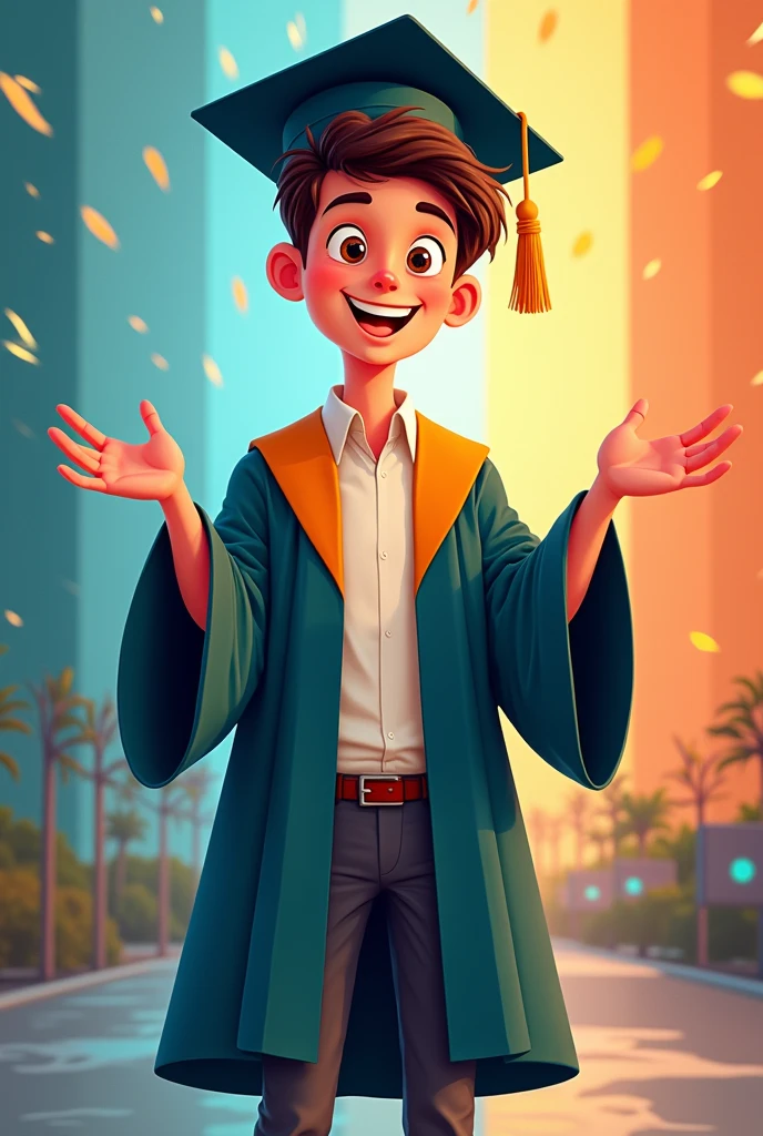 Graduated from electrical engineer ai cartoony