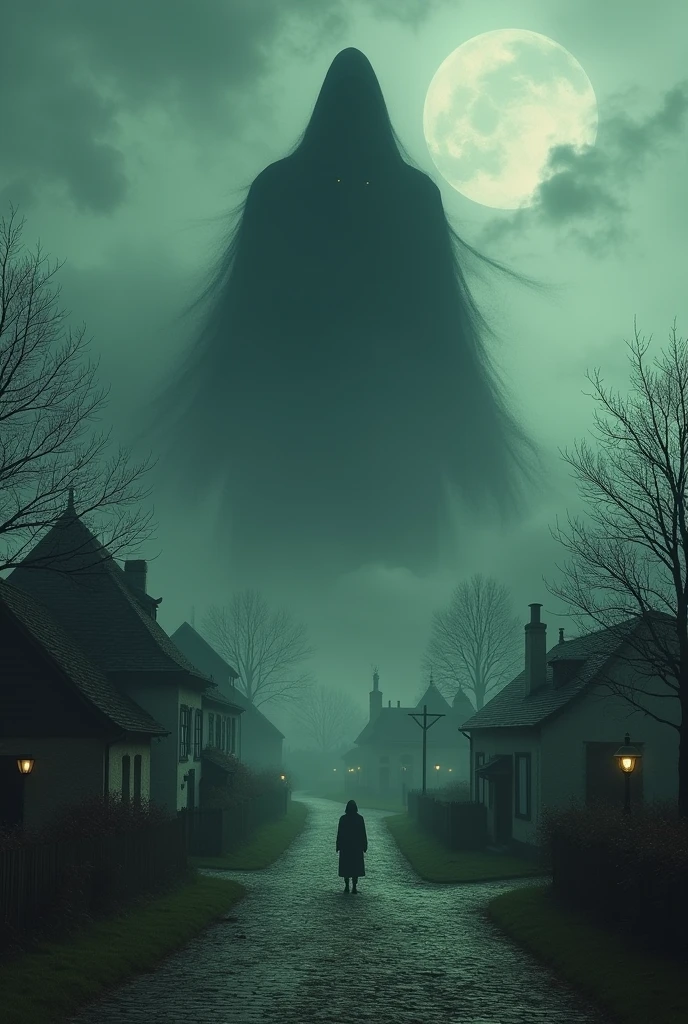 You could put this title: 
THE SHADOW IN THE VILLAGE 