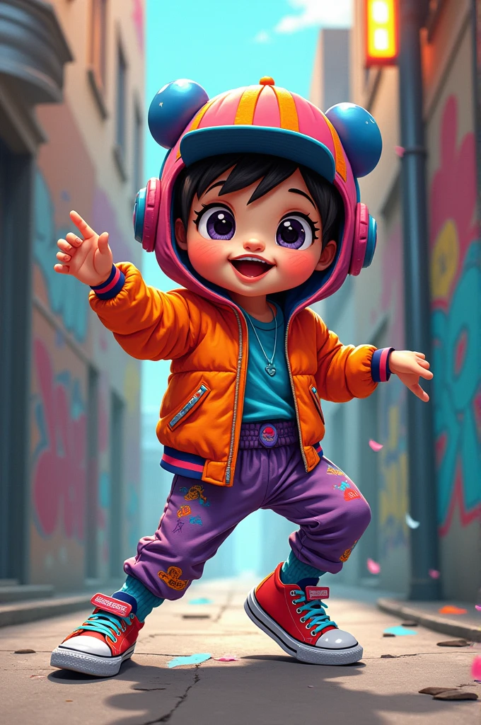 Mang from bt21 dressed as an urban dancer