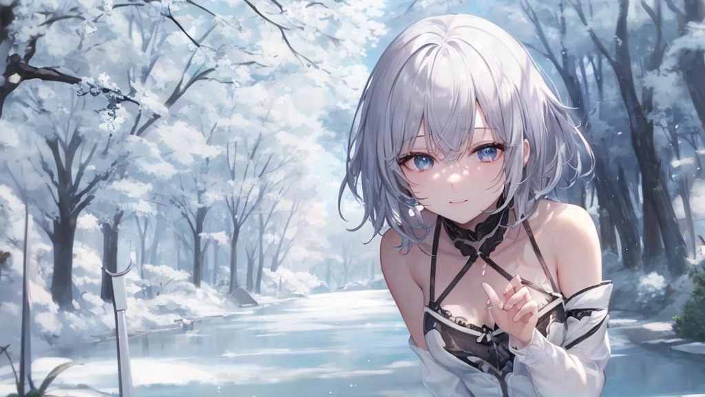 Ultra HD,Look at the viewers, Place your hands behind your back, and, 20-year-old, 非常にshort hair, Long bangs between the eyes, Pale blue eyes, Very detailed,(masterpiece、Highest quality),Gray Hair、Laughter、wonderful, Silver Hair, iris, short hair、 Fluttering Hair、Small face、明るいsmile、(Detailed face) ,Professional Lighting,wonderful風景,blue sky, sunlight,Looking down from above,Portraiture、Open your mouth、Flower Field、Her eyes were shining、Mysterious and enchanting atmosphere。With AI Painting、andてもshort hair, Long bangs between the eyes, Very detailed,(masterpiece、Highest quality)、alone、Gray Hair、Fantasy, Silver Hair, Fantasyな風景、smile、Open your mouth、short hair、short hair、hairpin、black eye、Grey Eyes、Beautiful Eyes、Black Shirt、White hoodie