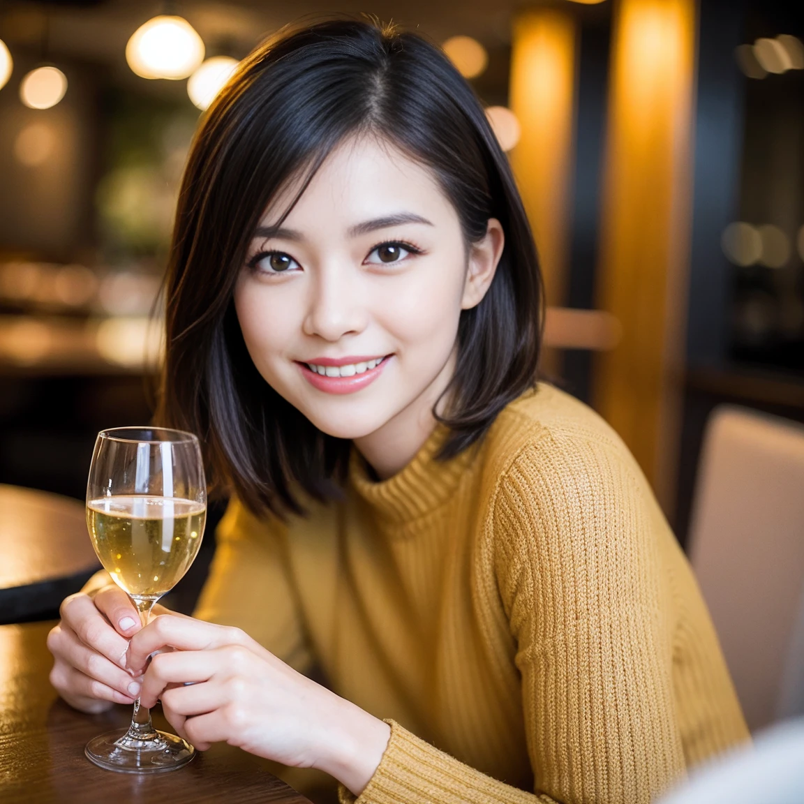 ((Highest quality、8k、masterpiece:1.3))、slimカップル、modelカップル、(Realistic, Intricate details:1.2), sashimi、Tempura、Japanese sake、Shochu 、Amazing view of the sunset sky and clouds、A bright smile、The wonderfulness of smile、Bright image、The beauty of wine, Beautiful Face, blue eyes, The light shines on your face, blush, short hair,Bright Face、 (Age 37), 39 years old, sparkling wine、Two beauties、Brown Hair、Shortcuts、Long sleeve shirt、dress、Beautiful woman 1, (slimな顔), (The body is slim), (Brown Hair), (Shortcuts), cheeks turn a little red,Attractive beauty、restaurant, In a prominent place (From the waist up) Nova Frog Style, actress, model, Upper Body, White wine, slim, smile, (smile: 1.15), Beautiful fine grain, Depth f/2,saturation, High Contrast, Strong light and shadow,Moist Body:1.5、3D texture、Delicate eyes、Brown Hair、The hair is very shiny、