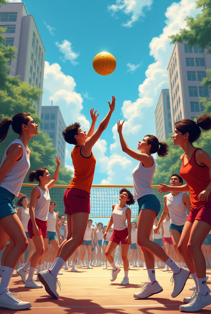 Volleyball and dance group